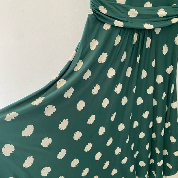 Boden Green Long Sleeve DressWhite Dots  Maisie Jersey midi forest carnation bud - Picture 5 of 11